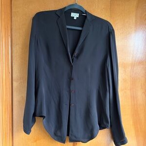 Ann Taylor LOFT Mushroom Brown 100% Silk Button-Up Blouse